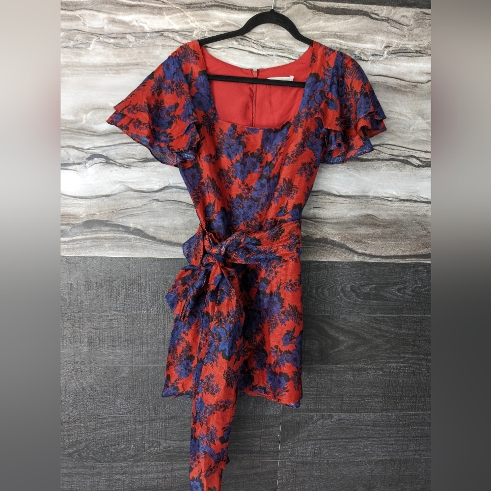 La Maison Talulah Show mme Love Mini Dress Floral Print Silk Blend Size S - Picture 4 of 6